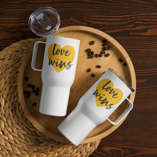 Love Wins - Travel mug with a handle
