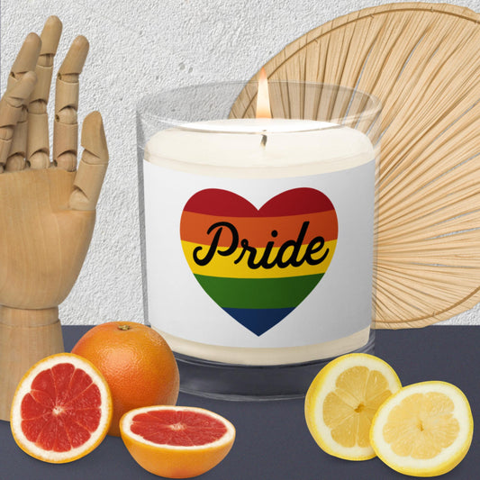 Pride heart soy wax candle